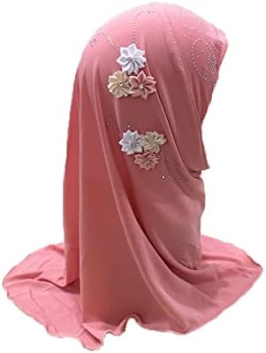 Little Girls Flowers Hijab Soft One Piece Bonnet Hat Arabian Bandana For 2-6Yrs