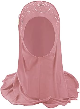 Little Girls Flowers Hijab Soft One Piece Bonnet Hat Arabian Bandana For 2-6Yrs