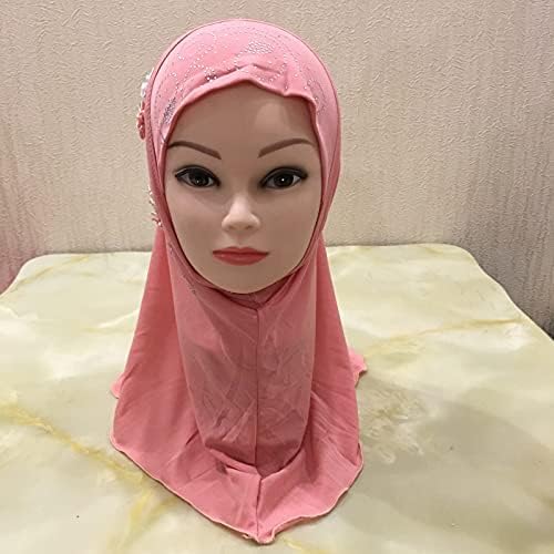Little Girls Flowers Hijab Soft One Piece Bonnet Hat Arabian Bandana For 2-6Yrs