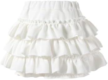 Little Girls Pleated Skirt with Shorts Kids Athletic A-Line Skirt High Waisted Ruffles Cute Tiered Mini Short Skirts