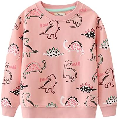 Little Hand Girls Jumpers Unicorn Cotton Crew Long Sleeved Toddler Casual Sweatshirt Top Kids Clothes Child Pullover Age 1-7 Year