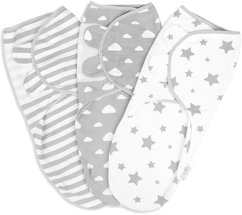 Little Seeds Swaddle Blanket 0-3 Months 3-Pack Organic Cotton Baby Swaddles - Swaddles for Newborns Infant Boys & Girls Soft & Snug Hip-Healthy Swaddling Blankets