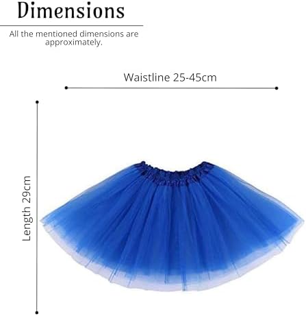 Lizzy Kids 3-Layered Tutu Skirt For Girls – Fancy Dress Ballet Dance Halloween Costume Soft Tulle Fabric With Elastic Waistband