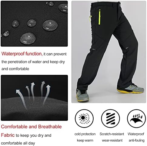 LNFINTDO Kids Waterproof Trousers Boys Girls Walking Trouser With Fleece Lined Winter Thermal Softshell Pants For Outdoor Skiing Hiking