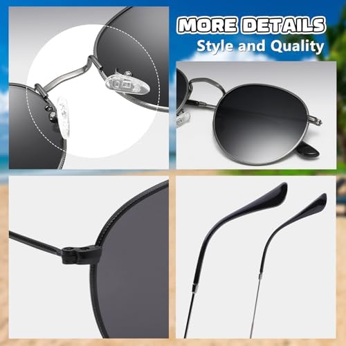 LOJUDI Kids Sunglasses Boys Girls - Polarised Round Metal Frame Cool Sun Glasses UV400 Protection For Childrens Age 3-16