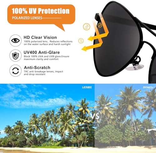 LOJUDI Polarised Kids Pilot Sunglasses - Boys Girls Childrens Sunglasses Mirror Metal Frame For UV400 Protection