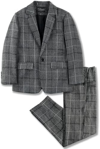 LOLANTA 2 Piece Boys Suits Set Kids Suit Jacket & Trousers Leisurewear Or Wedding Party Pageboy Outfit 3-13 Years