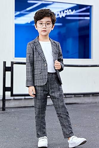 LOLANTA 2 Piece Boys Suits Set Kids Suit Jacket & Trousers Leisurewear Or Wedding Party Pageboy Outfit 3-13 Years