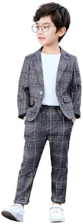 LOLANTA 2 Piece Boys Suits Set Kids Suit Jacket & Trousers Leisurewear or Wedding Party Pageboy Outfit 3-13 Years