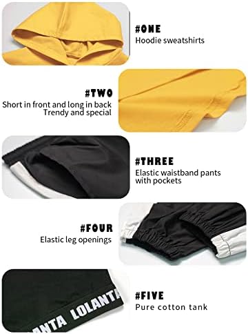 LOLANTA 3-Piece Girls Stylish Hip Hop Clothes Kids Graphic Hoodie & Trousers Clothes Set Match Cropped Tank Top 6-15 Years
