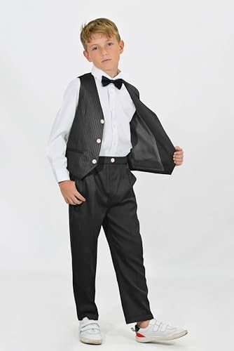LOLANTA 4-Piece Formal Suit For Boy Waistcoat Set Kids Birthday Wedding Party Occasionwear 2-13 Years