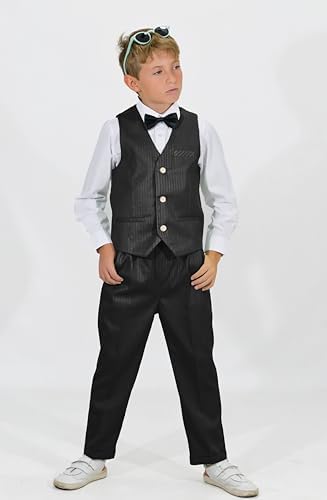 LOLANTA 4-Piece Formal Suit For Boy Waistcoat Set Kids Birthday Wedding Party Occasionwear 2-13 Years