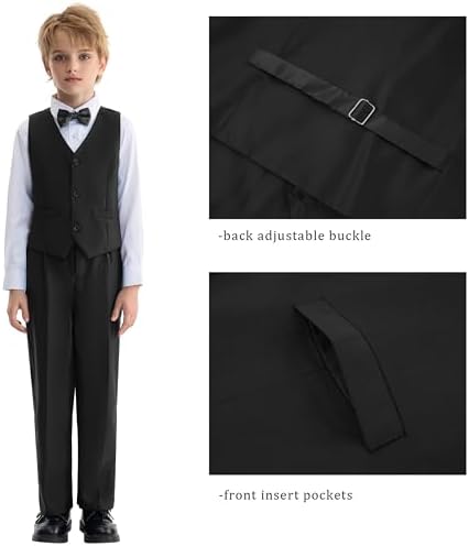 LOLANTA Boys Suits Tuxedo Formal Blazer Page Boy Suit Slim Fit For Wedding Party