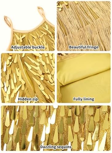 LOLANTA Girls Sequin Fringe Dance Costume Kids Salsa Rumba Latin Dancing Clothes Set Sparkling Sleeveless Tassel Dance Mini Dress With Shorts