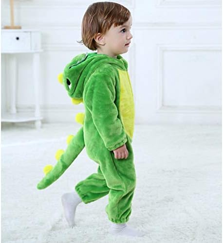 LOLANTA Unisex Baby Dinosaur Dragon Costume Toddler One-Piece Hooded Animal Fancy Dress Romper