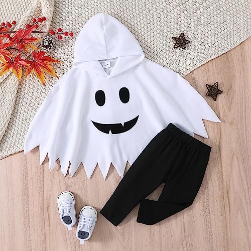 Lomnnes Toddler Baby Boys Girls Halloween Costume Ghost Cloak Fancy Party Costumes Hooded Top Black Pants Cosplay Clothes