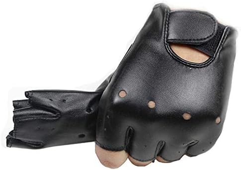 Long Keeper Kids Winter Gloves – Black Leather Fingerless Gloves Full Finger Thermal Warm Glove for Boys Girls Hand Warm for Sports Cycling Costume