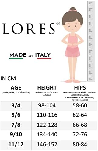 LORES Girls Kids Plain Tights Footed Ballet Dance School 40 Denier Opaque [Made In Italy]