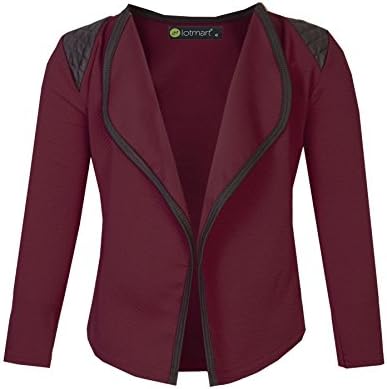 LOTMART Hand Washable Long Sleeve Open Front Cardigan – Quilted Shoulder 95% Polyester – 5% Elastane – Multicolour