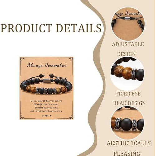 Louuuou Tigers Eye Bracelet Bracelets For Boys Aesthetically Pleasing Black Beaded Tiger Eye Bracelet Men Men Bracelets Suitable For Birthday Commemorative Gifts For Boys