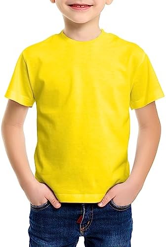 Love My Fashions® Kids Value Weight Crew Neck Plain T-Shirt Short Sleeve Casual Tees for Boys Cotton Tops for Children