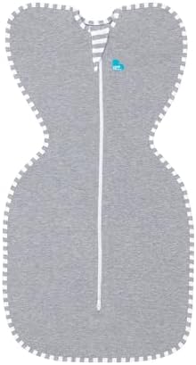 Love To Dream Swaddle Up Small 3.5-6 Kg- Grey Snug Fit Supports Healthy Sleep Routine 1.0 Tog - Ideal For 20-24°C Temperatures Machine Washable Cotton & Double Zip For Easy Nappy Changes