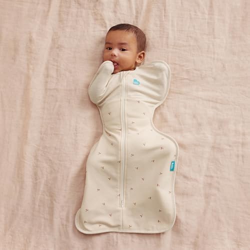 Love To Dream™ Swaddle UP™ Small 3.5-6 Kg - Twigs Oatmeal Snug Fit Supports Healthy Sleep Routine 1.5 Tog For Mild Temps (18-22°C) Machine Washable Cotton Fleece 2 Zips For Easy Nappy Change