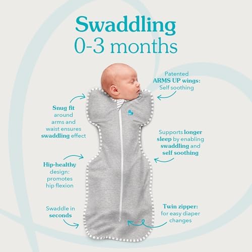 Love To Dream™ Swaddle UP™ Small 3.5-6 Kg - Twigs Oatmeal Snug Fit Supports Healthy Sleep Routine 1.5 Tog For Mild Temps (18-22°C) Machine Washable Cotton Fleece 2 Zips For Easy Nappy Change