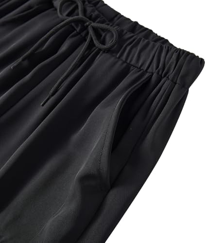 Loveternal Girls Boys Cargo Trousers Kids Elastic Waist Trekking Camping Jogging Pants With 4 Pockets Outdoor Travel Leisure Stretch Fit 9-14 Years