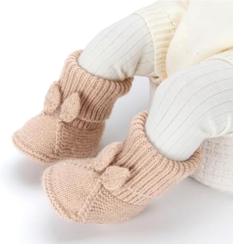 Loyfoky Baby Booties Newborn Babe First Walkers Knit Boots Warm Knit Crib Shoes Crochet Soft Infant Sock For Boy Girl