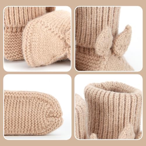Loyfoky Baby Booties Newborn Babe First Walkers Knit Boots Warm Knit Crib Shoes Crochet Soft Infant Sock For Boy Girl