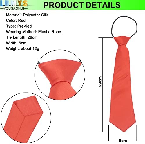 LRMYS 29CM Pre-Tied Kids Necktie One Size Elasticated Satin Plain Colored Boys Girls Formal Tie For Wedding Graduation School Uniforms