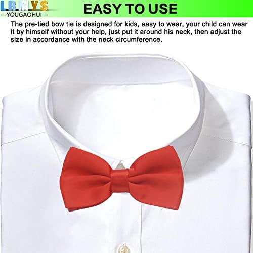 LRMYS Kids One Size Pre-Tied Bow Tie Solid Color Adjustable Silk Neck Bowties For Baby Toddler Birthday Wedding Formal Party Banquet Prom Ball Fancy Dress