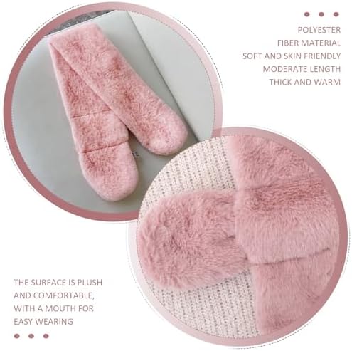 LSYYSL 1 Children'S Scarf And 1 Pink Warm Mask Plush Scarf Winter Warm Scarf Children'S Winter Supplies