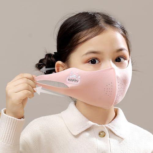 LSYYSL 1 Children'S Scarf And 1 Pink Warm Mask Plush Scarf Winter Warm Scarf Children'S Winter Supplies