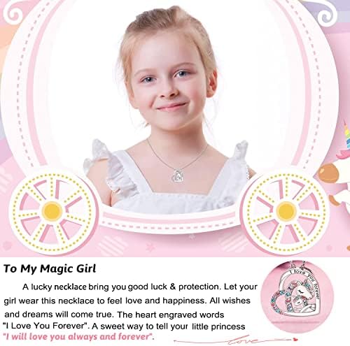 Luckimoli You Are Magical Necklace For Girls Crystal Heart Pendant Necklaces Jewelry Gifts For Girls Daughter Granddaughter Niece Birthday