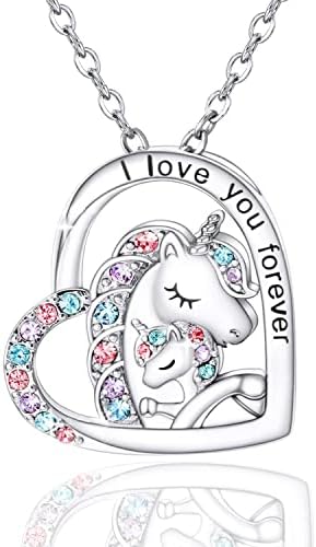 Luckimoli You are Magical Necklace for Girls Crystal Heart Pendant Necklaces Jewelry Gifts for Girls Daughter Granddaughter Niece Birthday
