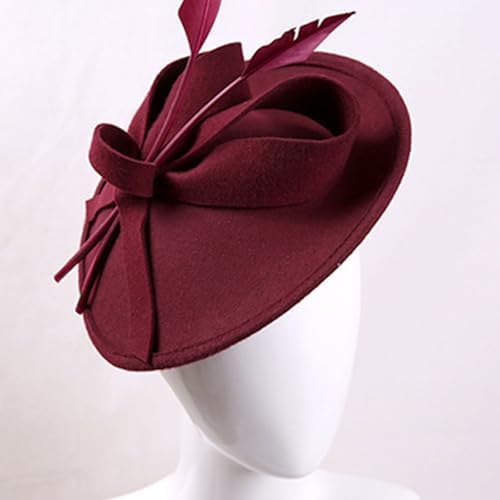 LUOFENG Vintage Fascinator Hat Wedding Fascinator Headband Elegant Pillbox Hat For Women Wedding Church Dinner Party