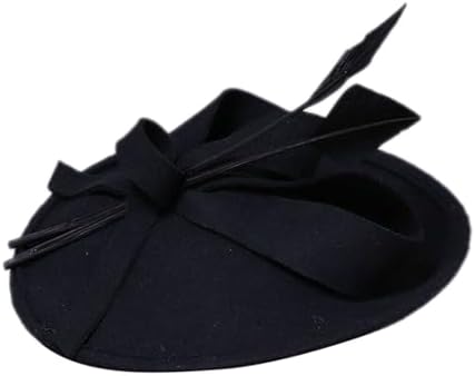LUOFENG Vintage Fascinator Hat Wedding Fascinator Headband Elegant Pillbox Hat for Women Wedding Church Dinner Party