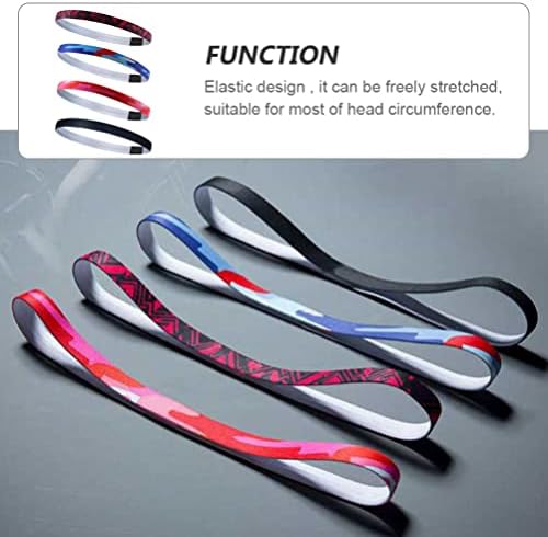 Lurrose Sports Headband 4pcs Elastic Headbands Silicone Exercise Hair Band Thin Workout Sweatband Athletic Headwrap For Exercise Fitness Running Daily Mixed Colors Sweat Headband