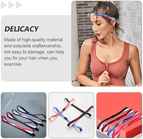 Lurrose Sports Headband 4pcs Elastic Headbands Silicone Exercise Hair Band Thin Workout Sweatband Athletic Headwrap For Exercise Fitness Running Daily Mixed Colors Sweat Headband