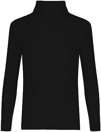 LUXFAB Kids Unisex Girls Boys Rib Polo Neck Top Turtle Neck Long Sleeve Rib Tops Size 5/6 7/8 9/10 11/12 & 13 Years