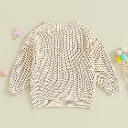 LYSINK Toddler Baby Girls Knitted Cardigan Long Sleeve Button Down Sweater Tops Fall Winter Solid Color Warm Coat Outwear