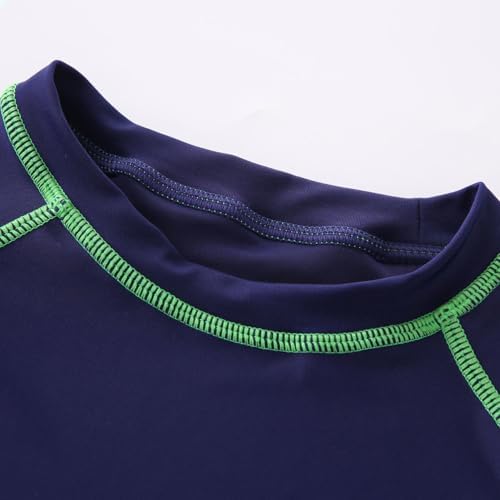 LYZOURBB Boys Rash Guard Shirt Short Sleeve Swim Shirts Toddler Kids Youth Rashguard Water Shirt UPF+ 50 Quick Dry Shirts For 4-11Years