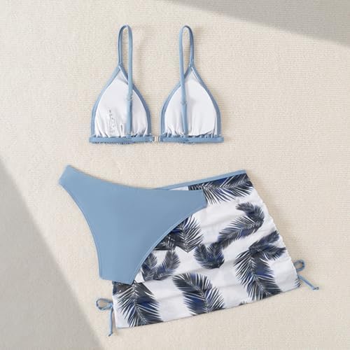 LYZOURBB Girls 3PCs Swimsuit Costume Bathing Suits Bikini Set With Floral Cover Up For Girls 8-13Years