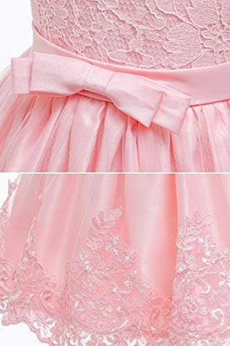 LZH Baby Girls Flower Wedding Dress Toddler Birthday Party Pageant Baptism Christening Tutu Gown Bowknot Dress
