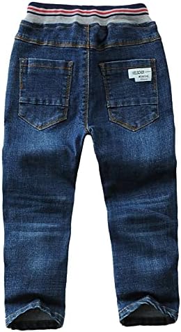 Maeau Boys' Jeans Casual Elastic Waist Washed Denim Trousers Jeans Age 3-14 Years