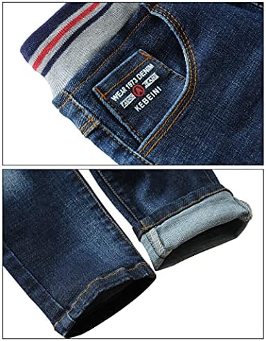 Maeau Boys' Jeans Casual Elastic Waist Washed Denim Trousers Jeans Age 3-14 Years