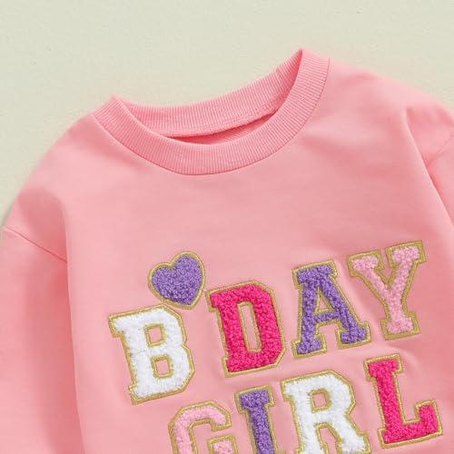MAHUAOYIXI Baby Girl 2Pcs Birthday Outfits Long Sleeve Letter Embroidery Tops Sweatshirts + Tutu Skirt Set Toddler Girls Clothes Girls Birthday Clothing Set