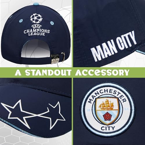 Manchester City F.C. Boys Baseball Cap Adjustable Strap Sun Hat Kids Teenagers Navy